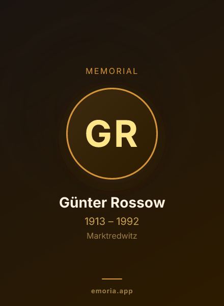 Memorial portrait of Günter Rossow