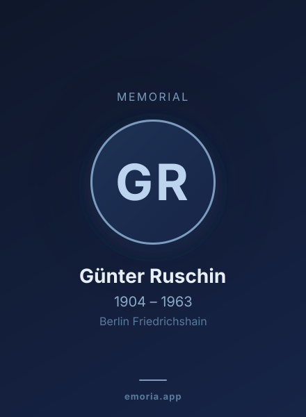 Memorial portrait of Günter Ruschin