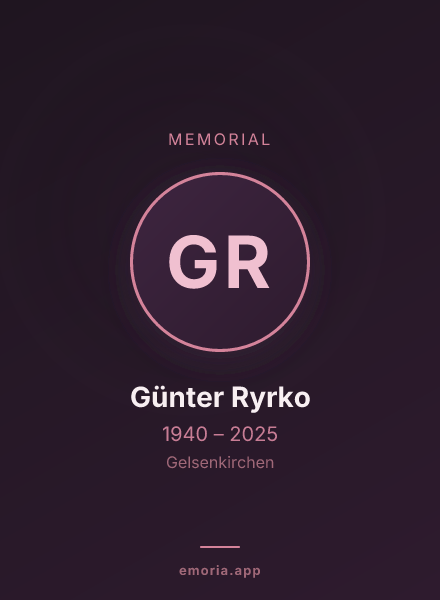 Memorial portrait of Günter Ryrko