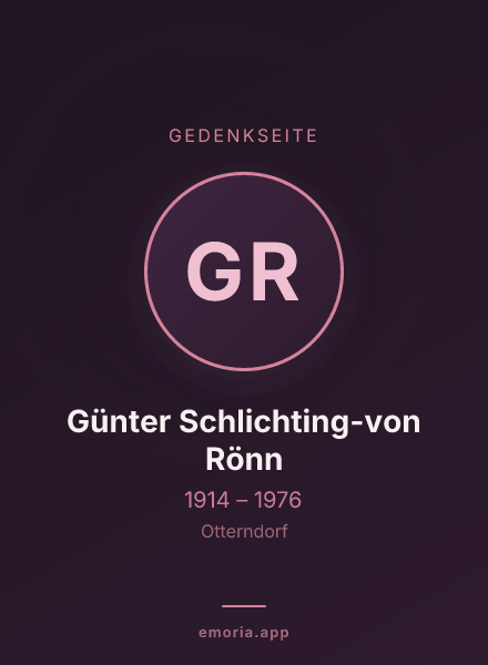 Gedenkportrait von Günter Schlichting-von Rönn