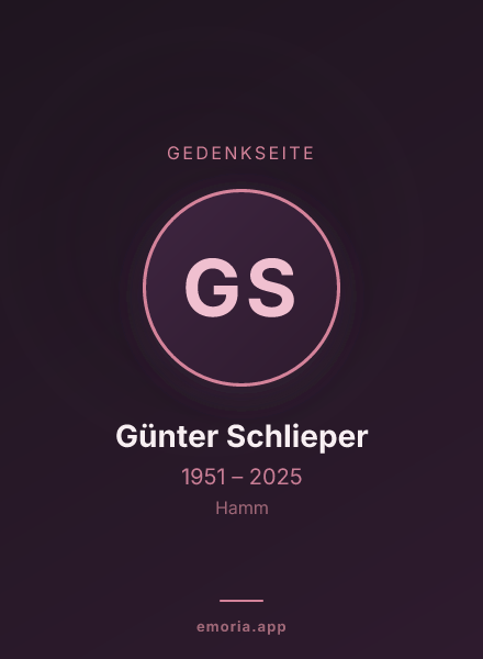 Gedenkportrait von Günter Schlieper