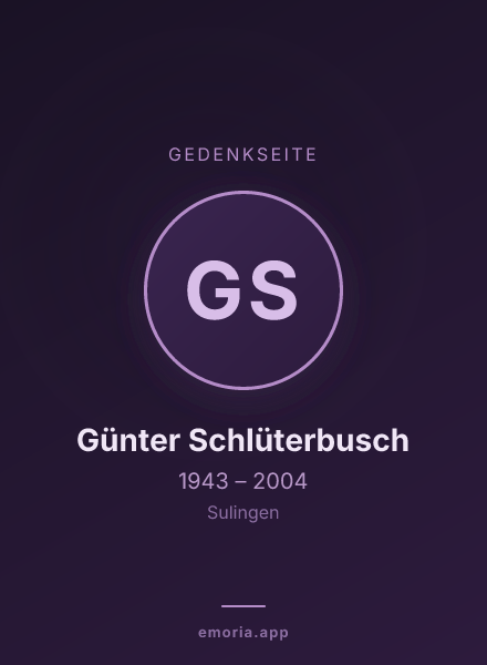 Gedenkportrait von Günter Schlüterbusch