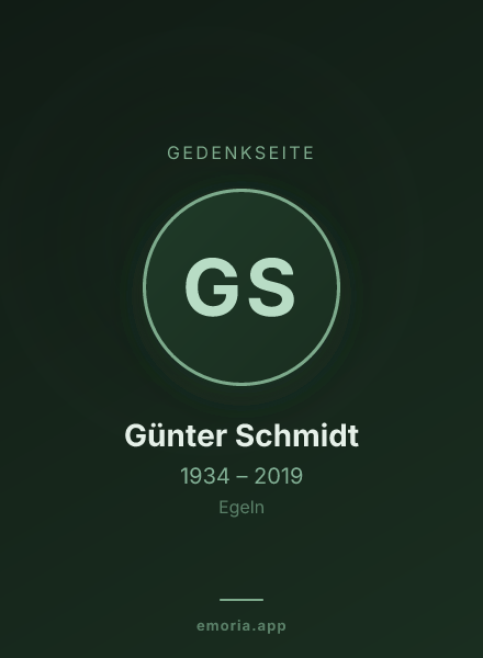 Gedenkportrait von Günter Schmidt