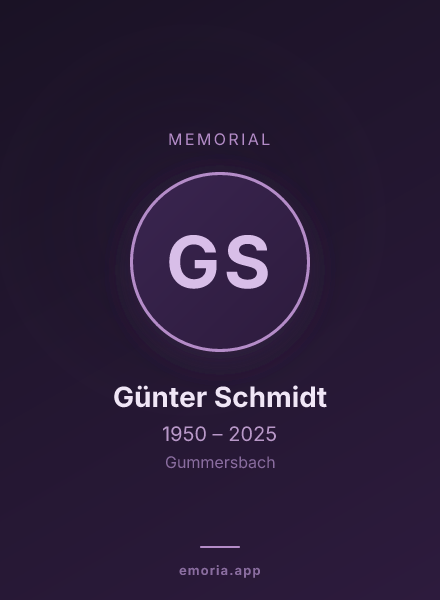 Memorial portrait of Günter Schmidt