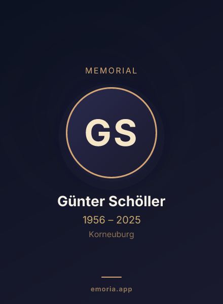 Memorial portrait of Günter Schöller