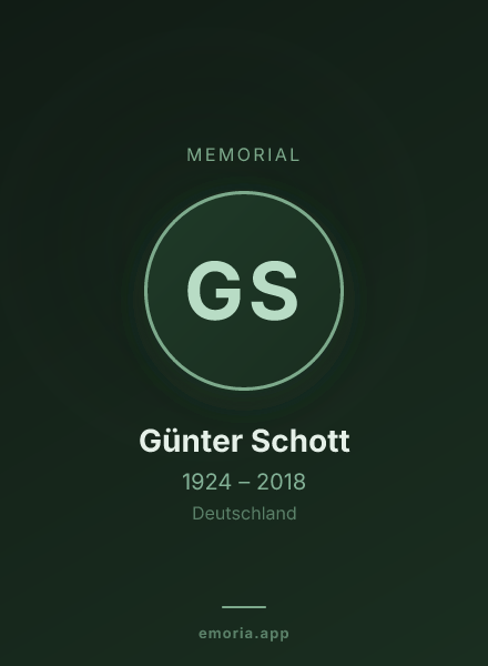 Memorial portrait of Günter Schott