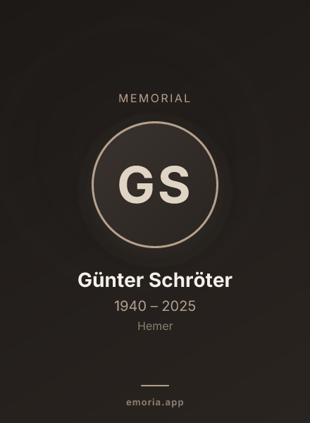 Memorial portrait of Günter Schröter