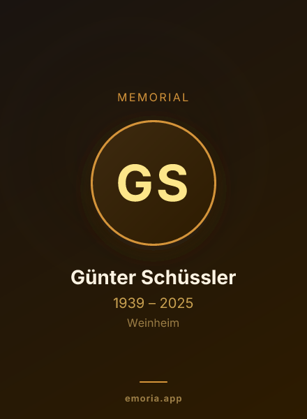Memorial portrait of Günter Schüssler