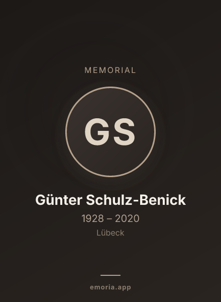 Memorial portrait of Günter Schulz-Benick