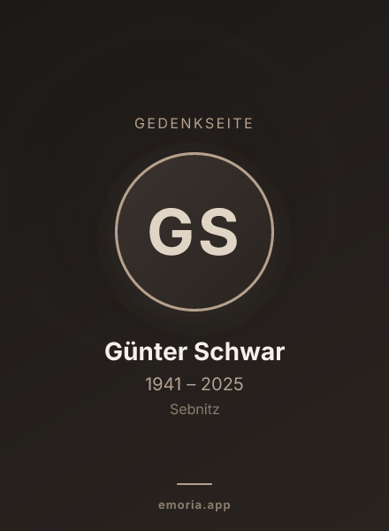 Gedenkportrait von Günter Schwar