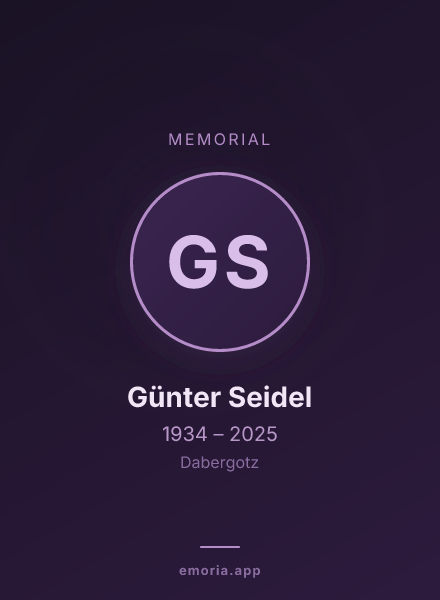 Memorial portrait of Günter Seidel