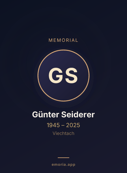Memorial portrait of Günter Seiderer