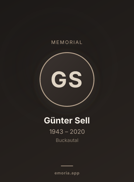 Memorial portrait of Günter Sell