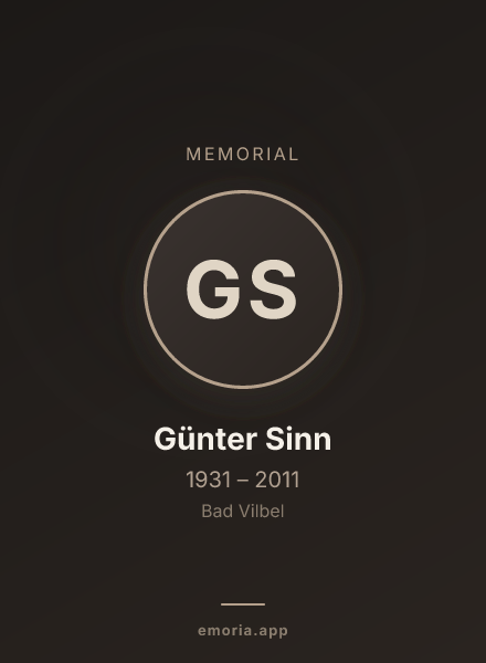 Memorial portrait of Günter Sinn
