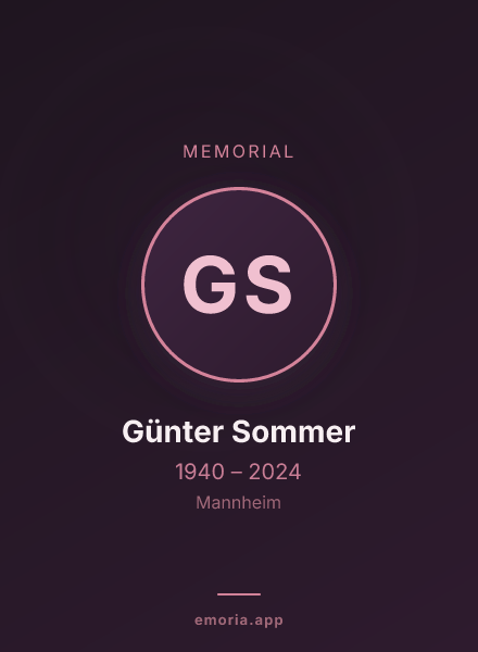 Memorial portrait of Günter Sommer
