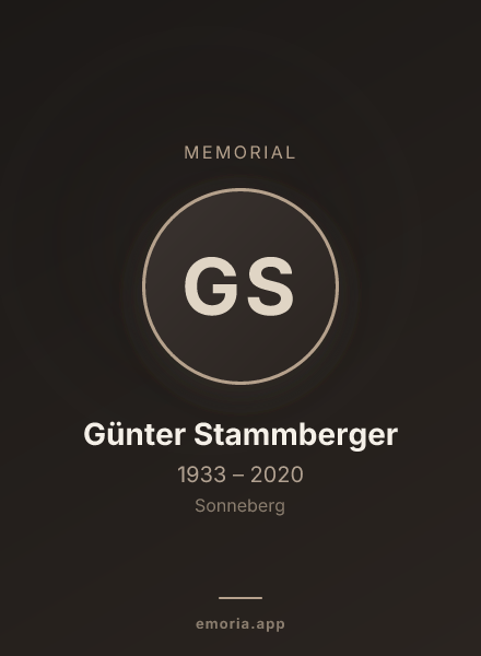 Memorial portrait of Günter Stammberger