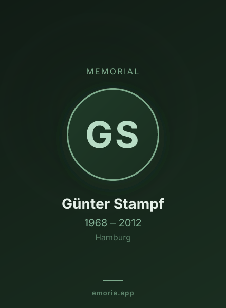 Memorial portrait of Günter Stampf