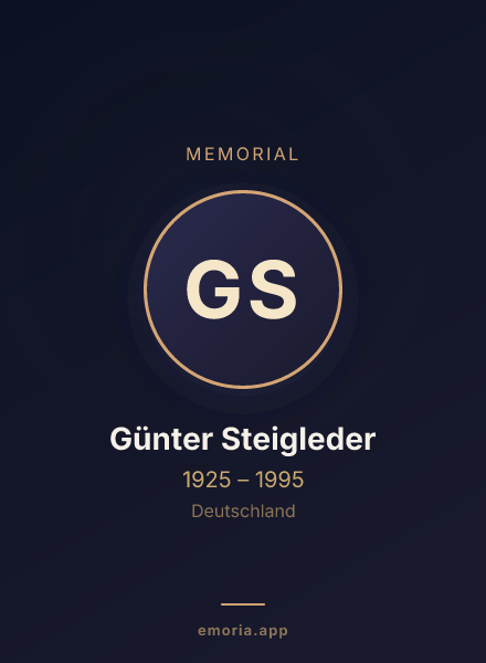 Memorial portrait of Günter Steigleder