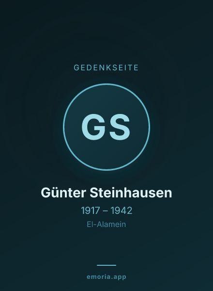 Gedenkportrait von Günter Steinhausen