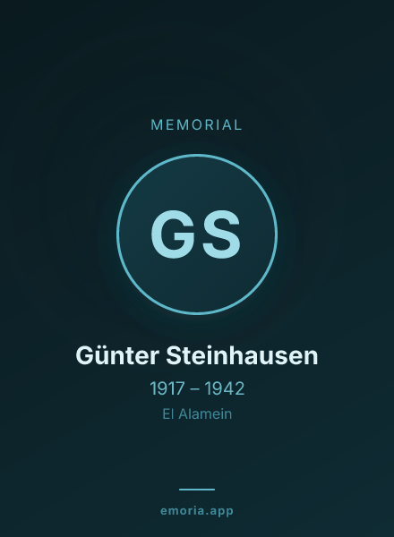 Memorial portrait of Günter Steinhausen