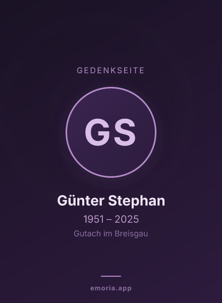 Gedenkportrait von Günter Stephan