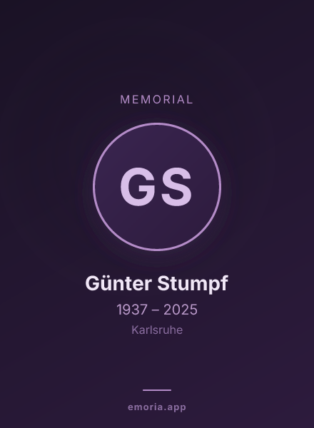 Memorial portrait of Günter Stumpf