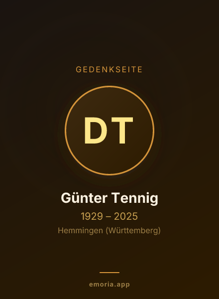 Gedenkportrait von Dr. Günter Tennig