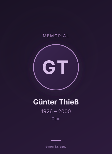 Memorial portrait of Günter Thieß