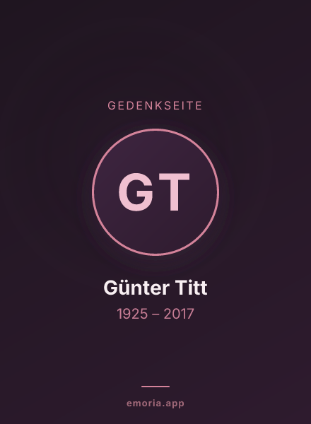 Gedenkportrait von Günter Titt
