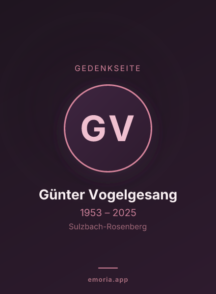 Gedenkportrait von Günter Vogelgesang
