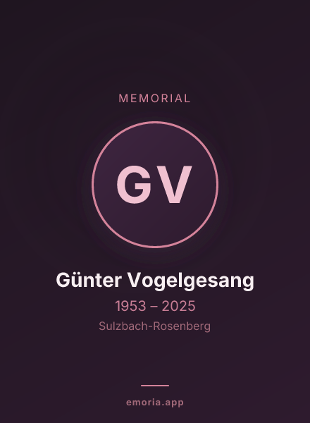 Memorial portrait of Günter Vogelgesang