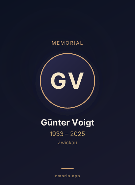 Memorial portrait of Günter Voigt