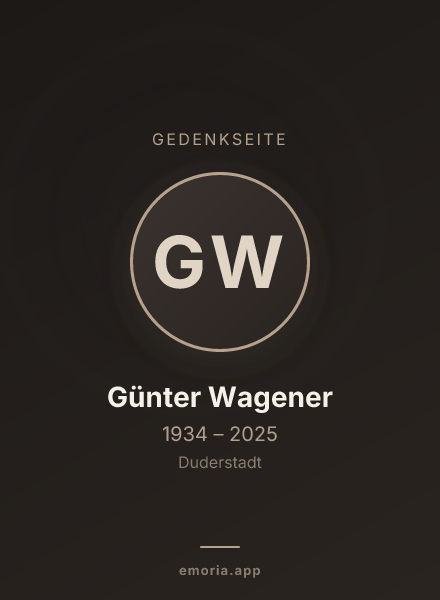 Gedenkportrait von Günter Wagener