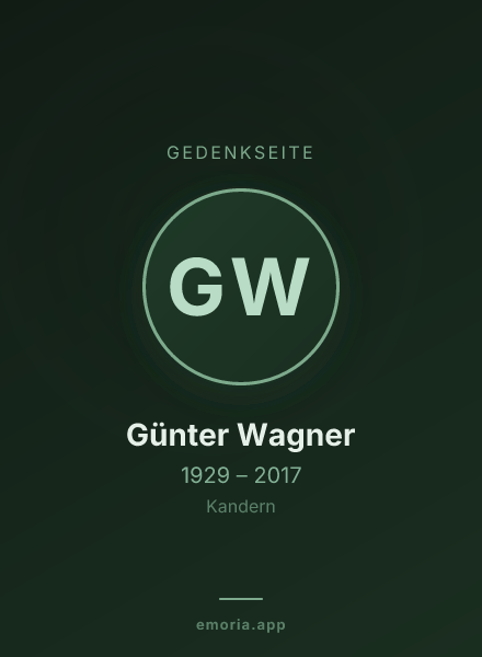 Gedenkportrait von Günter Wagner