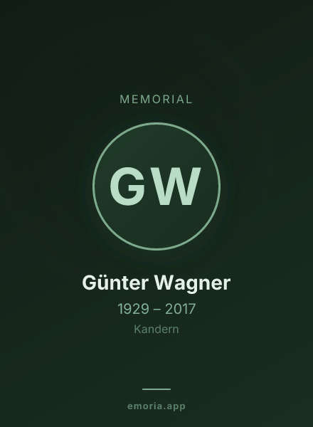 Memorial portrait of Günter Wagner