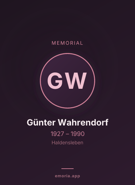 Memorial portrait of Günter Wahrendorf