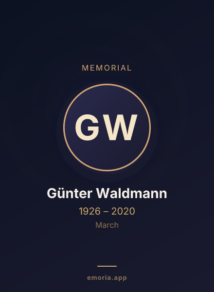 Memorial portrait of Günter Waldmann