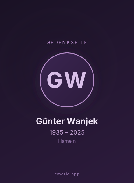 Gedenkportrait von Günter Wanjek