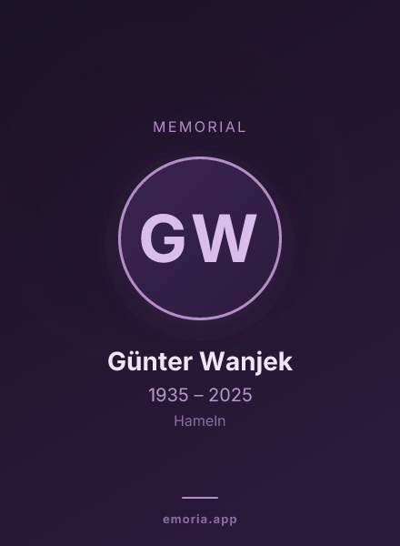 Memorial portrait of Günter Wanjek