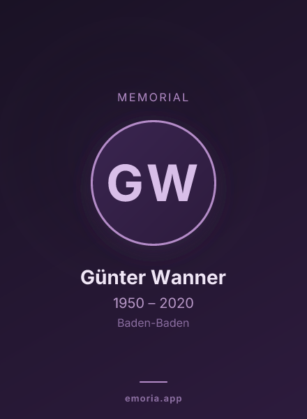 Memorial portrait of Günter Wanner
