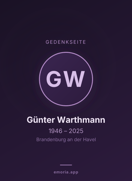 Gedenkportrait von Günter Warthmann
