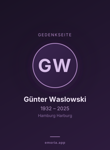 Gedenkportrait von Günter Waslowski