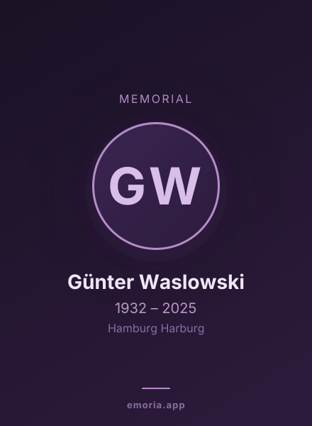 Memorial portrait of Günter Waslowski