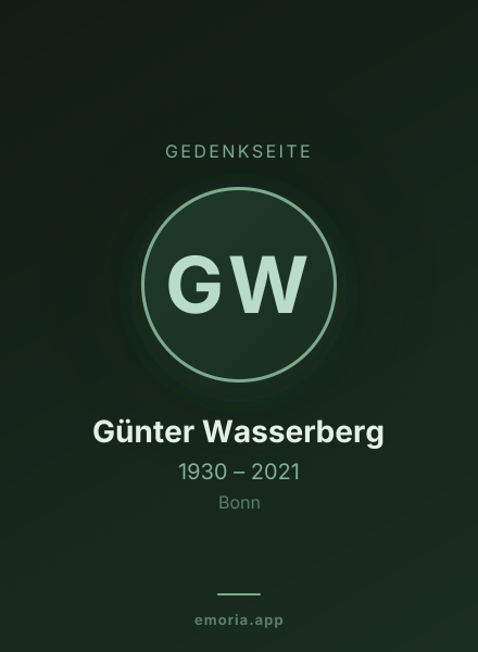 Gedenkportrait von Günter Wasserberg