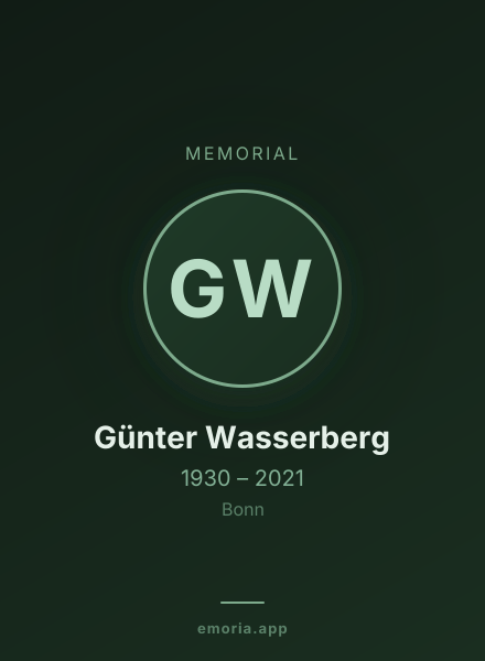 Memorial portrait of Günter Wasserberg