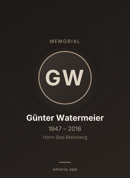 Memorial portrait of Günter Watermeier