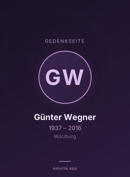 Gedenkportrait von Günter Wegner