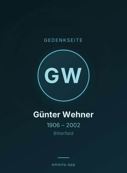 Gedenkportrait von Günter Wehner
