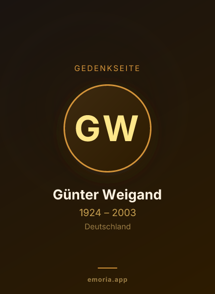 Gedenkportrait von Günter Weigand