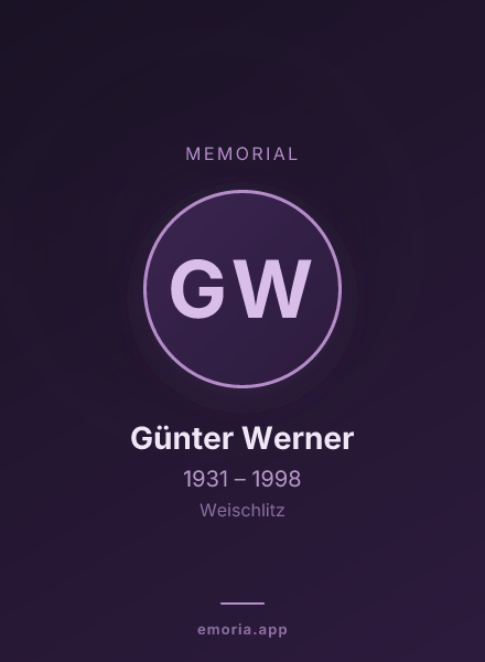 Memorial portrait of Günter Werner